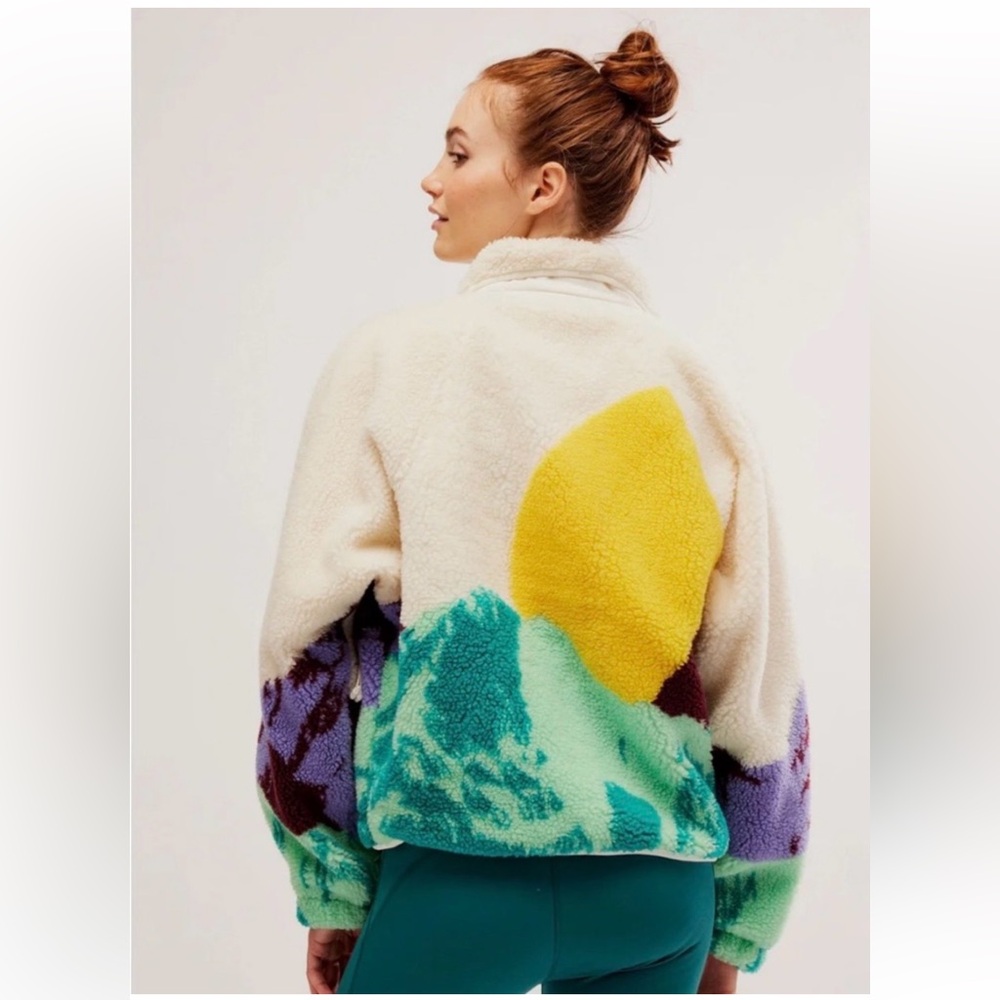 NWOT ⭐️ Free People FP Movement Hit The Slopes Printed Fleece Jacket (XS) - Picture 1 of 16